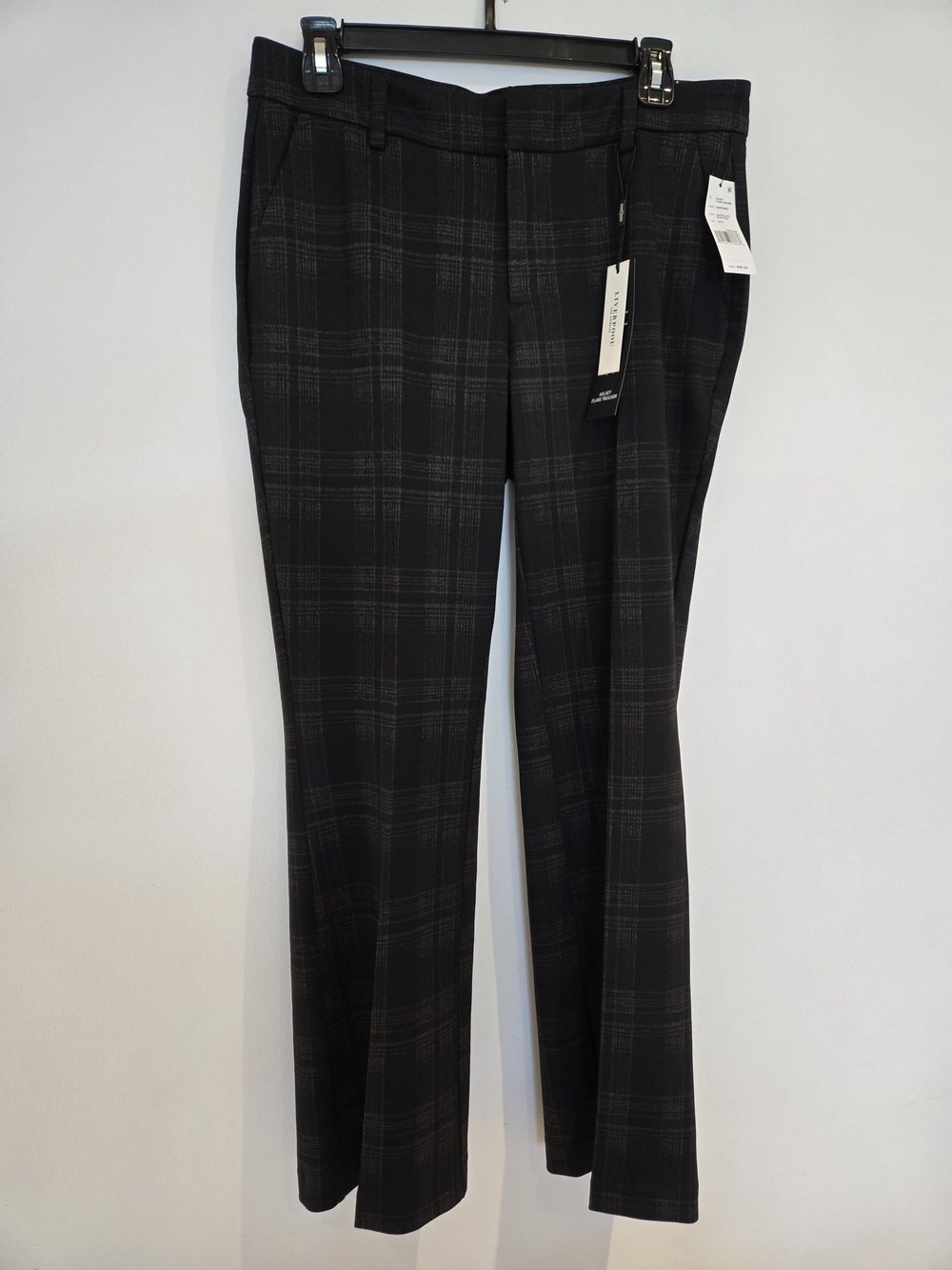 Men's Dark Gray Plaid Dress Pants